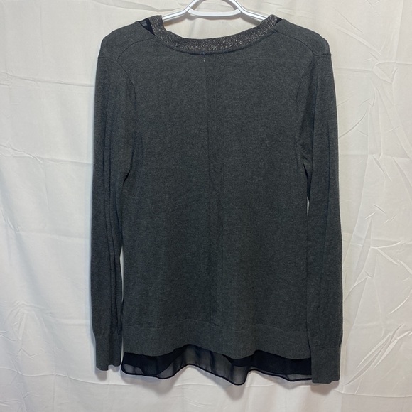 Simply Vera Wang Grey Sparkle Cardigan Sweater Size Large - Picture 5 of 5